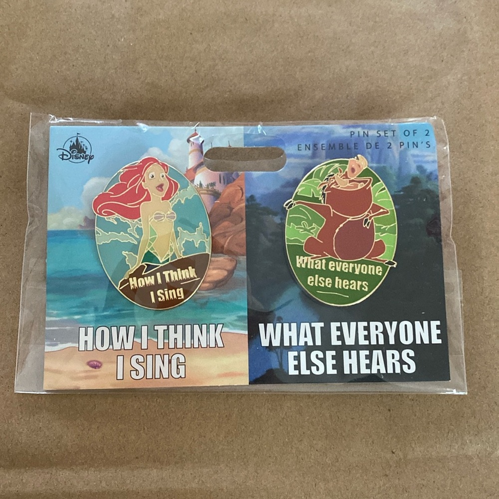 NWT Disney singing pins 2 pack